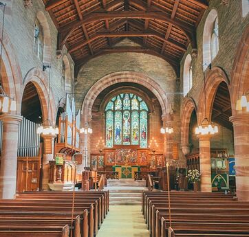 Interior of early 20th century church in Culcheth